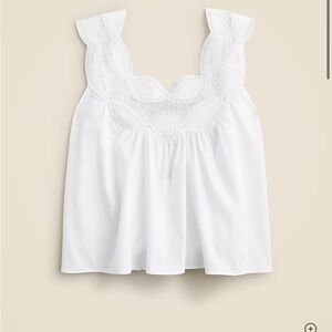 J. Crew White Eyelet Top